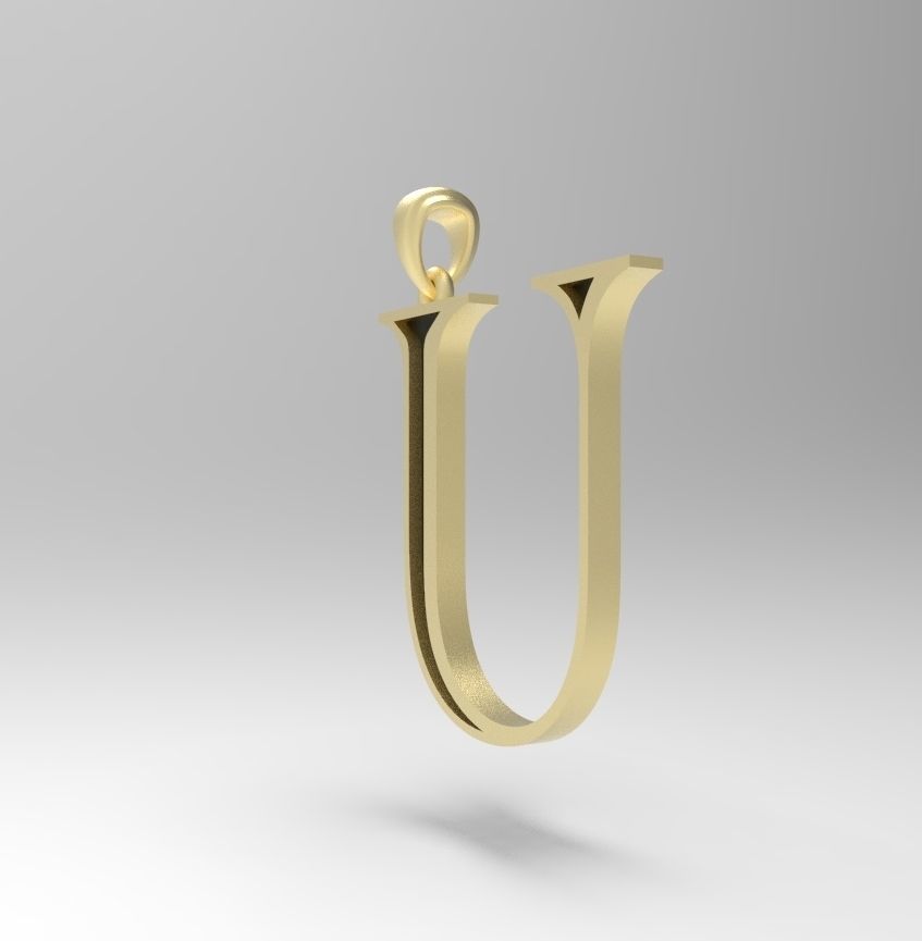 Alphabet Latin U 3D print model_8