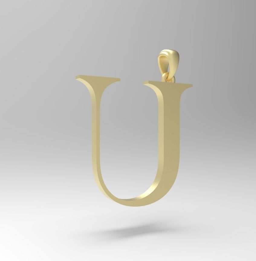 Alphabet Latin U 3D print model_11