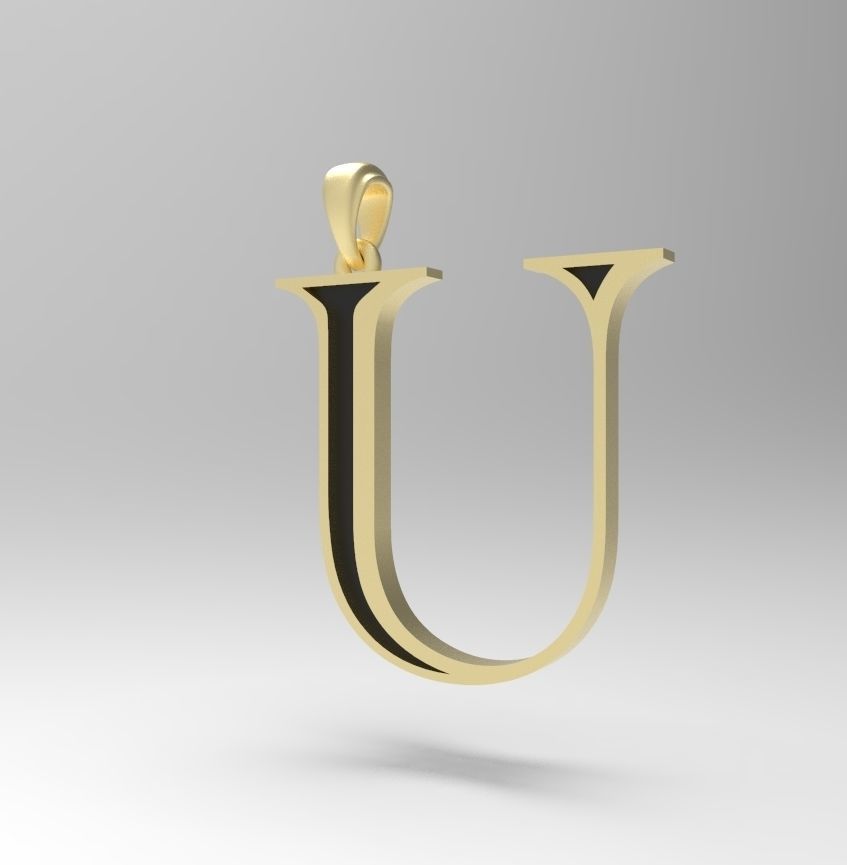 Alphabet Latin U 3D print model_7