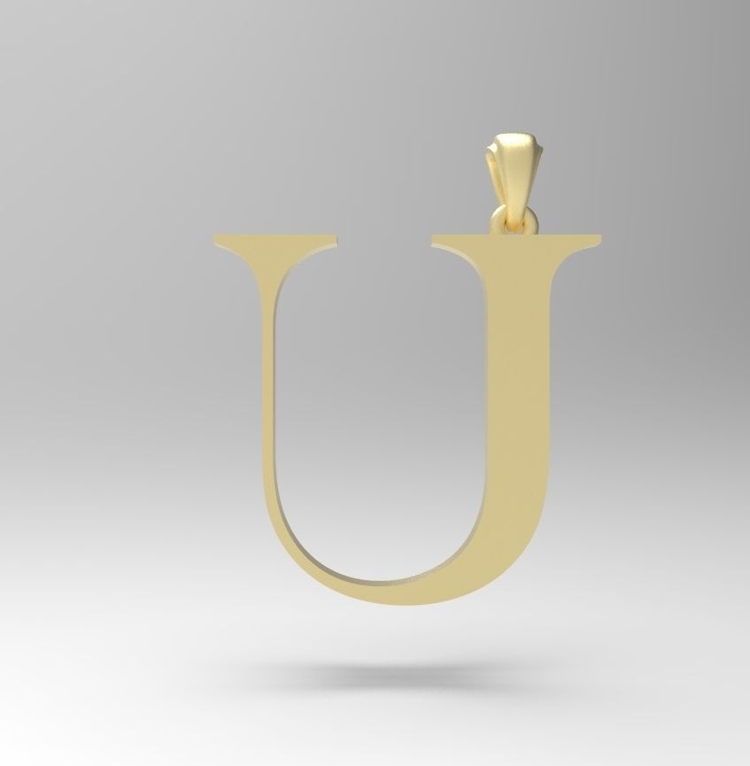 Alphabet Latin U 3D print model_1