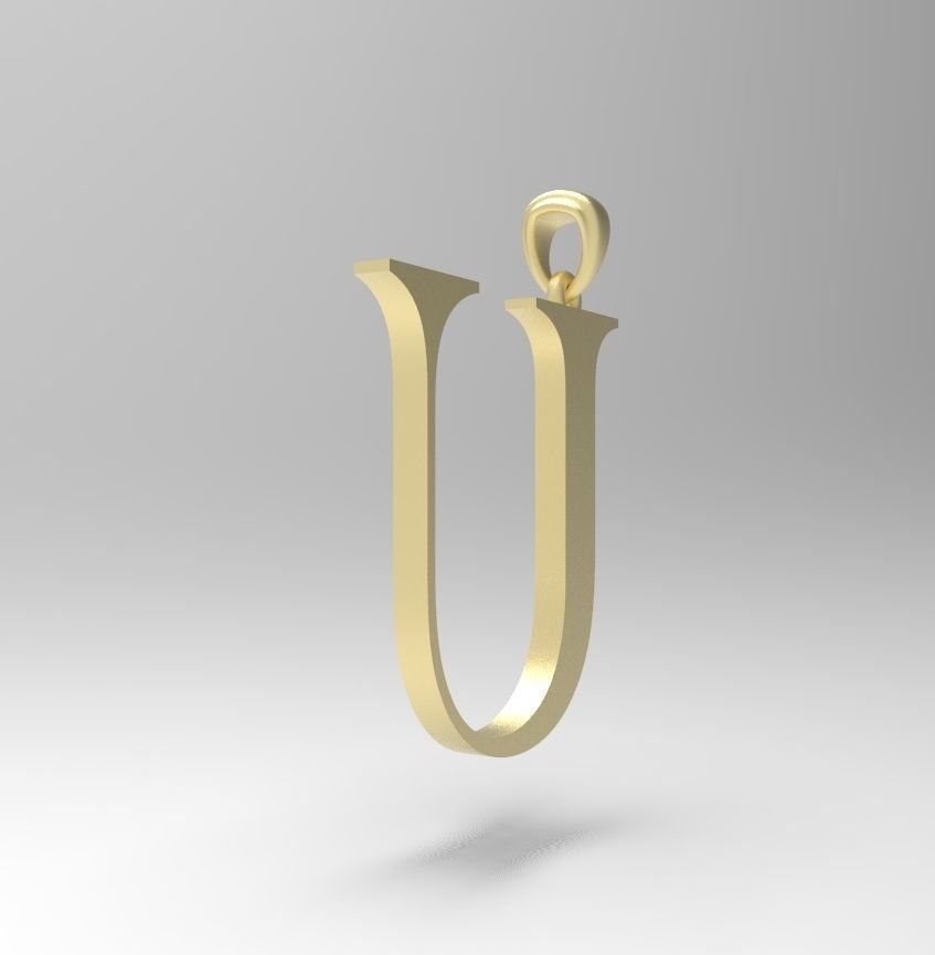 Alphabet Latin U 3D print model_10