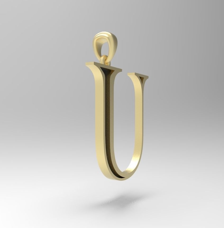 Alphabet Latin U 3D print model_5