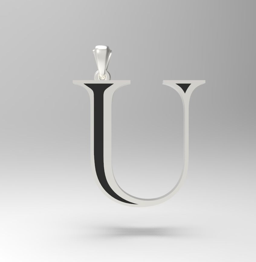 Alphabet Latin U 3D print model_18