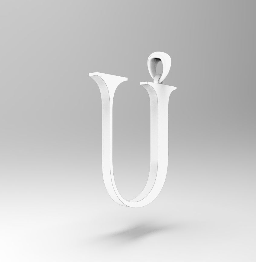 Alphabet Latin U 3D print model_30