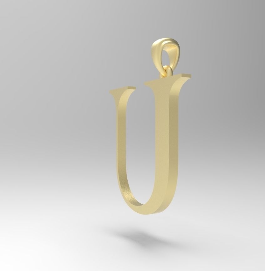 Alphabet Latin U 3D print model_3