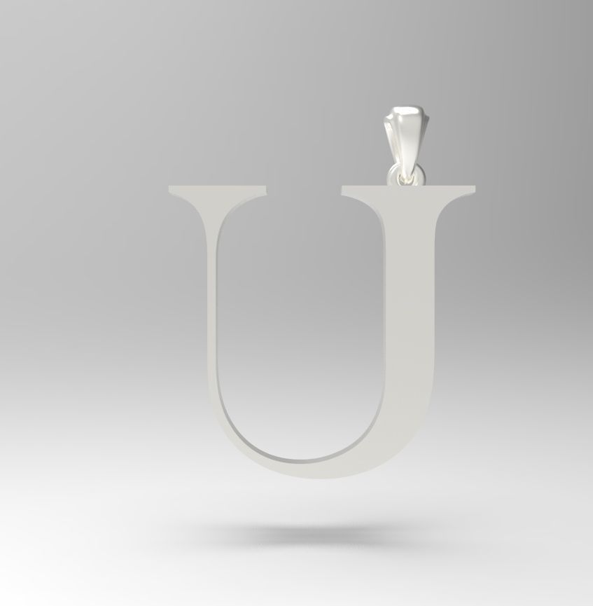 Alphabet Latin U 3D print model_12