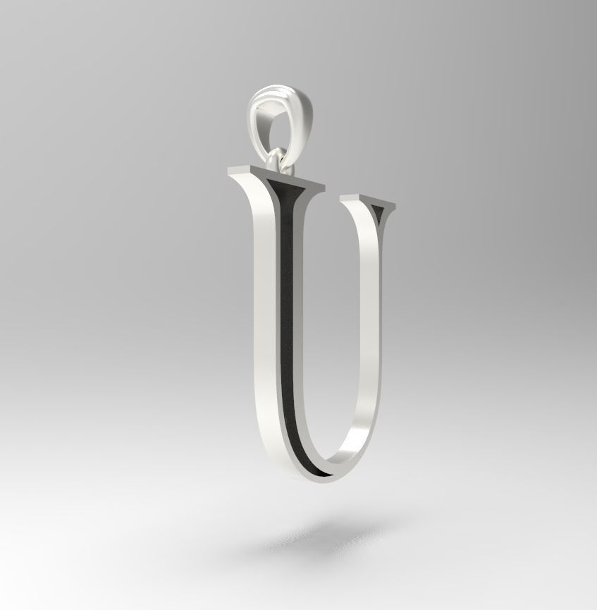 Alphabet Latin U 3D print model_16