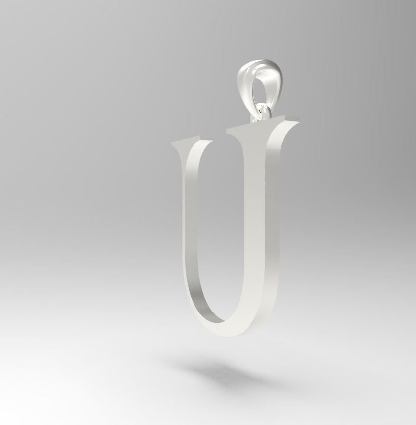 Alphabet Latin U 3D print model_14
