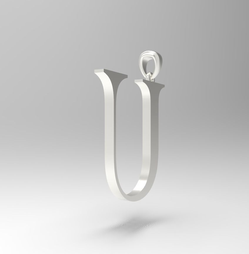 Alphabet Latin U 3D print model_22