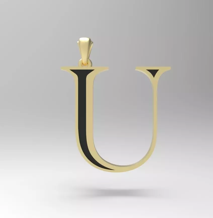 Alphabet Latin U 3D print model_0
