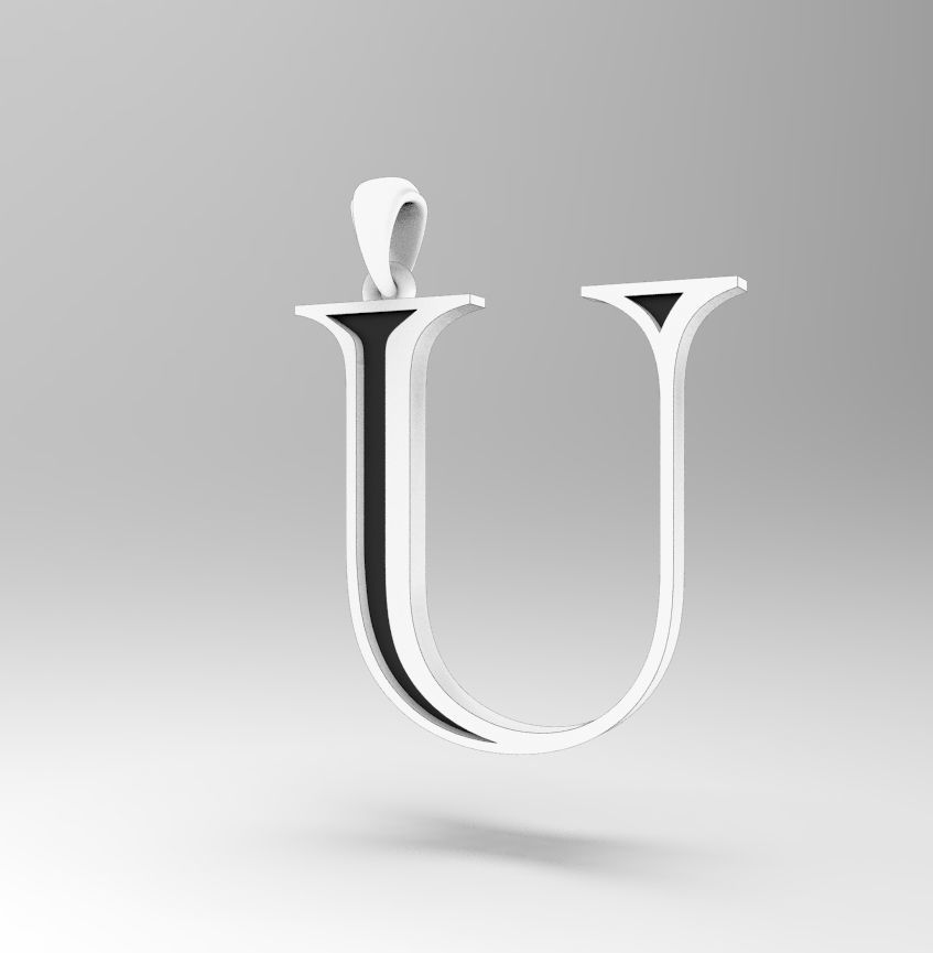 Alphabet Latin U 3D print model_28