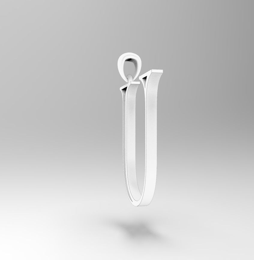 Alphabet Latin U 3D print model_29