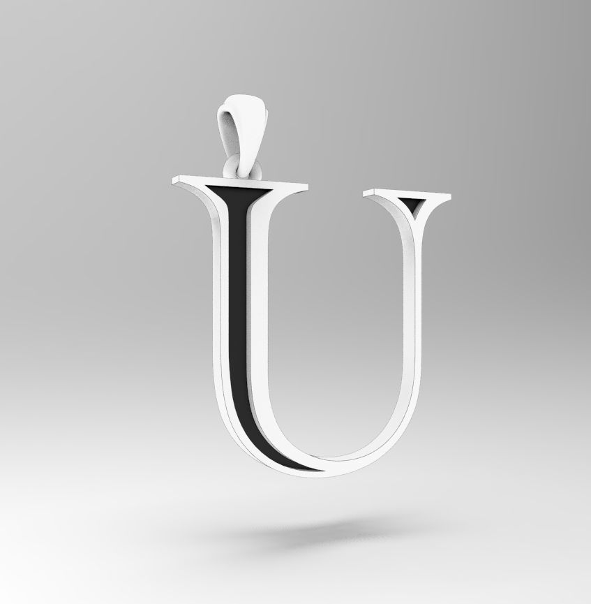 Alphabet Latin U 3D print model_27