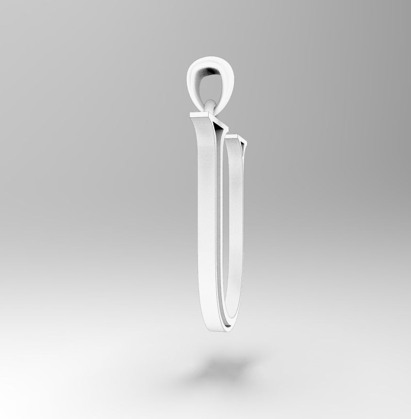 Alphabet Latin U 3D print model_26