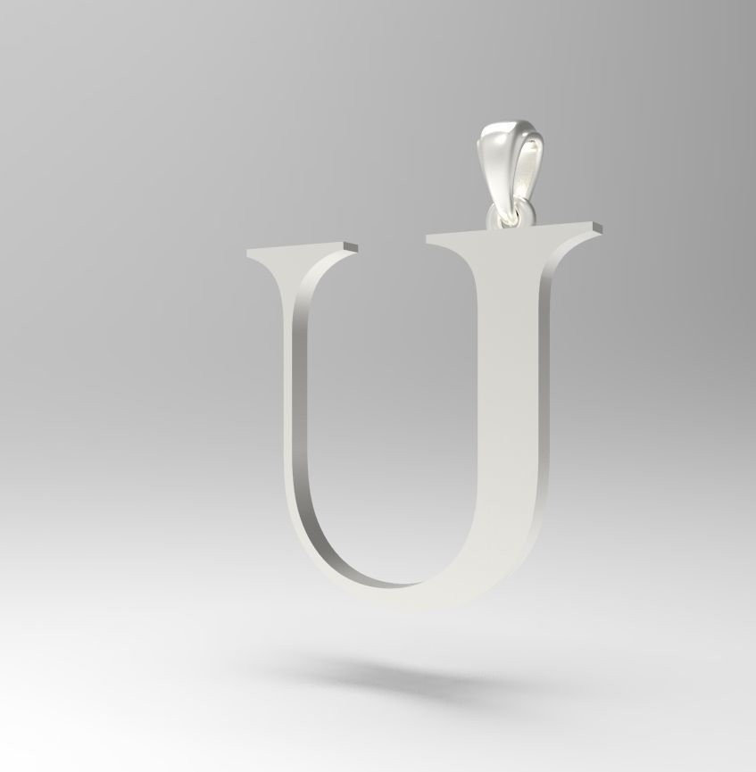 Alphabet Latin U 3D print model_13