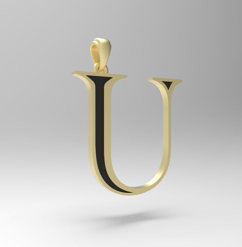 Alphabet Latin U 3D print model_6