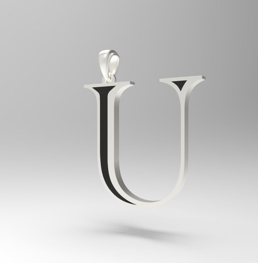 Alphabet Latin U 3D print model_19
