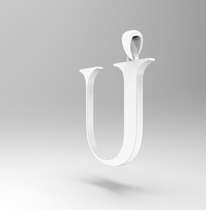 Alphabet Latin U 3D print model_25