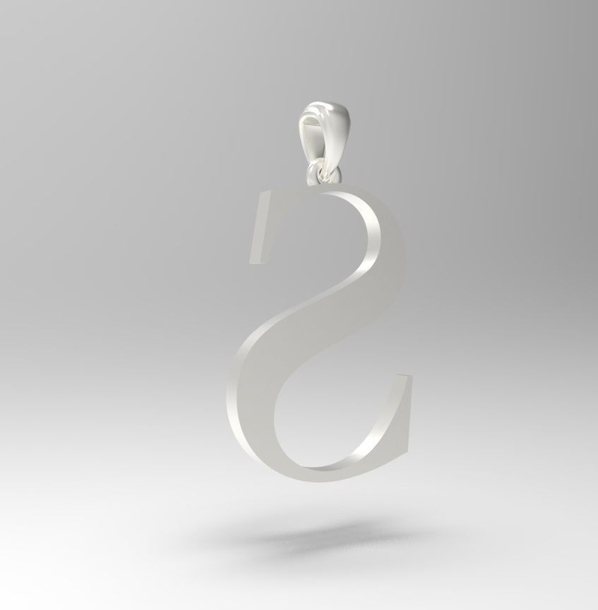 Alphabet Latin S 3D print model_23