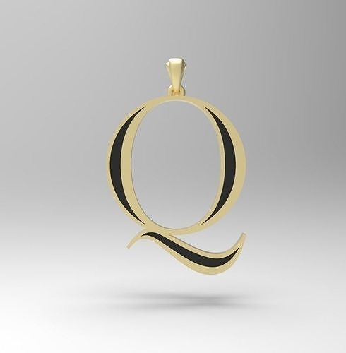 Alphabet Latin Q 3D print model