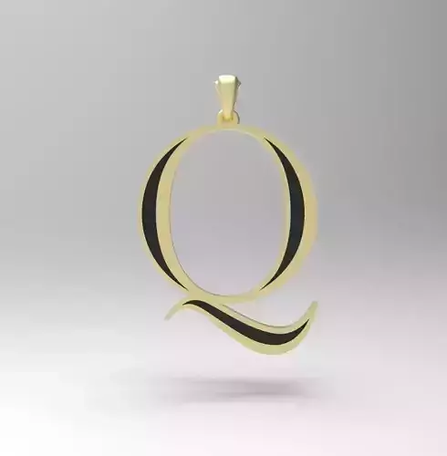 Alphabet Latin Q 3D print model