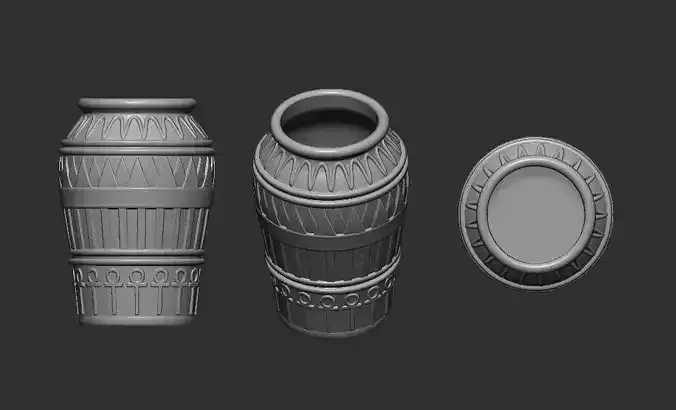 Egyptian Pottery  3D Printable model cnc Free 3D print model