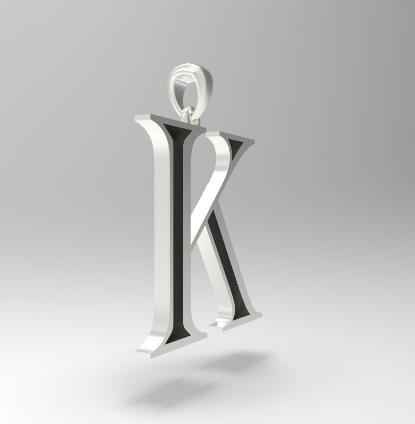 Alphabet Latin K 3D print model_19