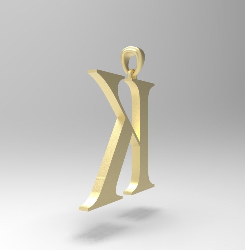 Alphabet Latin K 3D print model_4