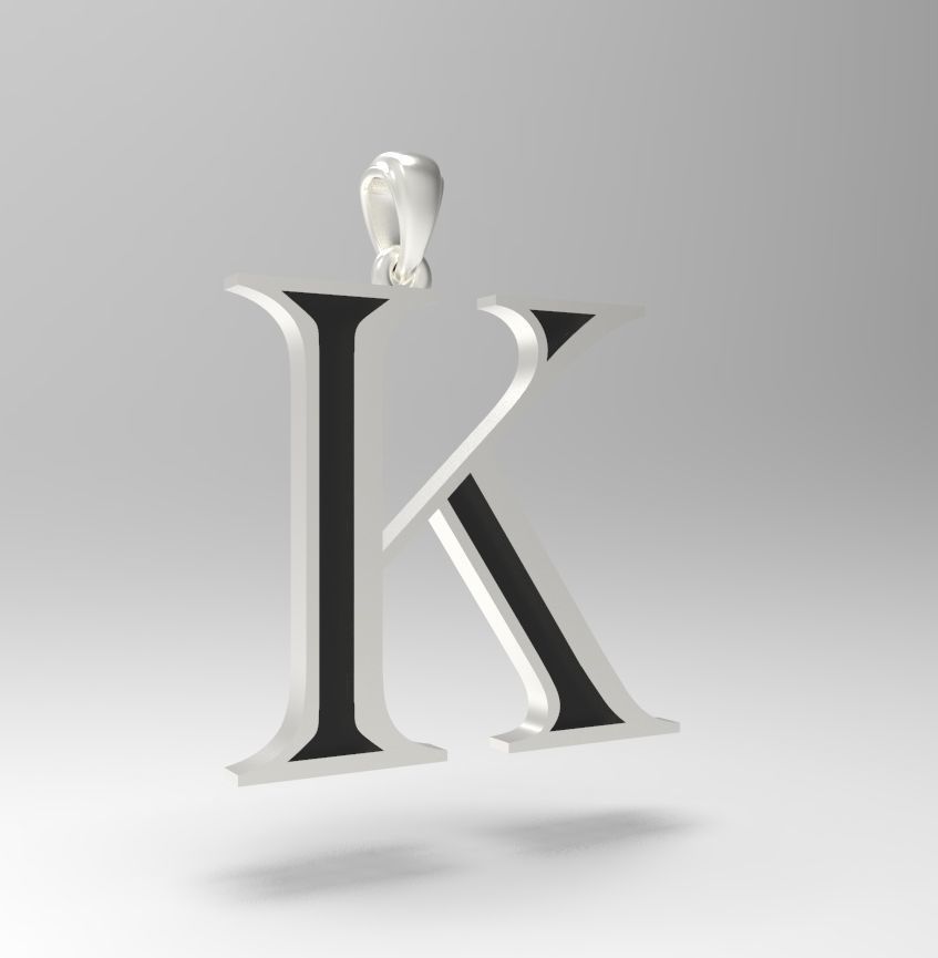 Alphabet Latin K 3D print model_22