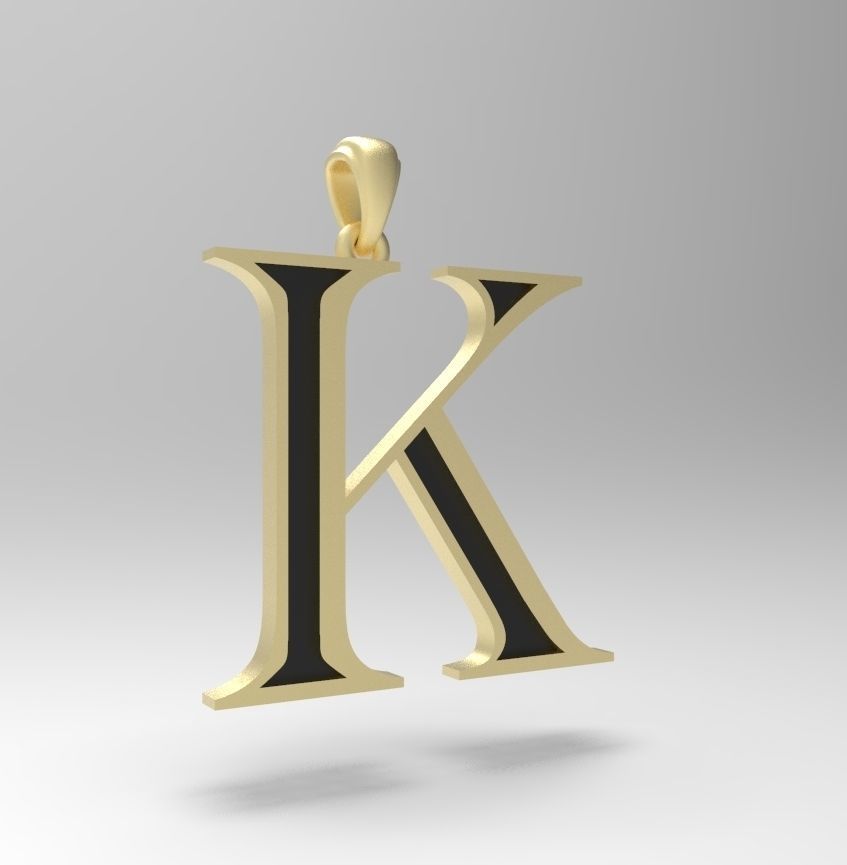 Alphabet Latin K 3D print model_20