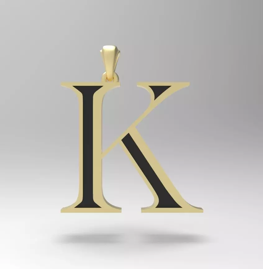 Alphabet Latin K 3D print model_0