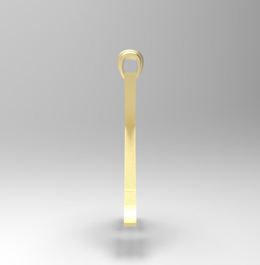 Alphabet Latin K 3D print model_29