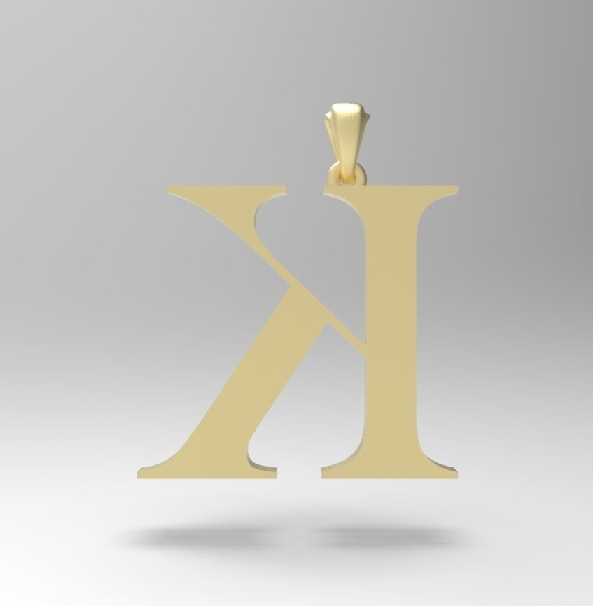 Alphabet Latin K 3D print model_1