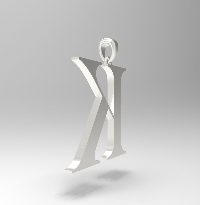 Alphabet Latin K 3D print model_5