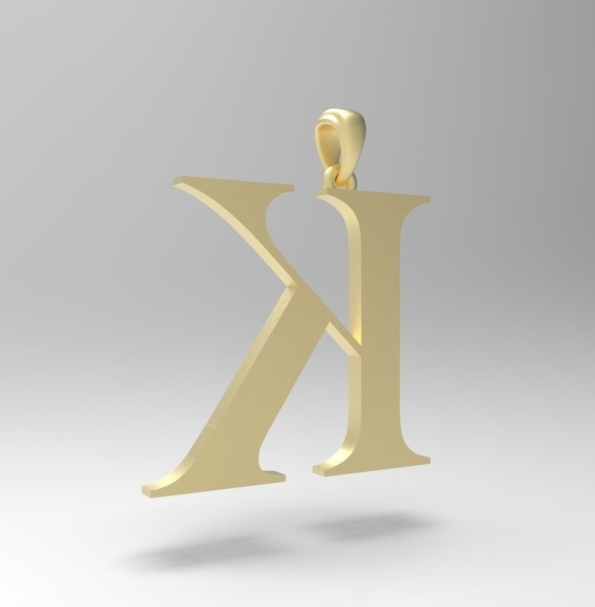 Alphabet Latin K 3D print model_6
