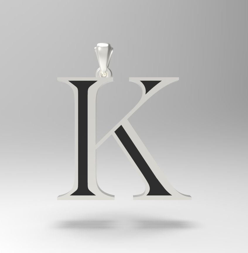 Alphabet Latin K 3D print model_24