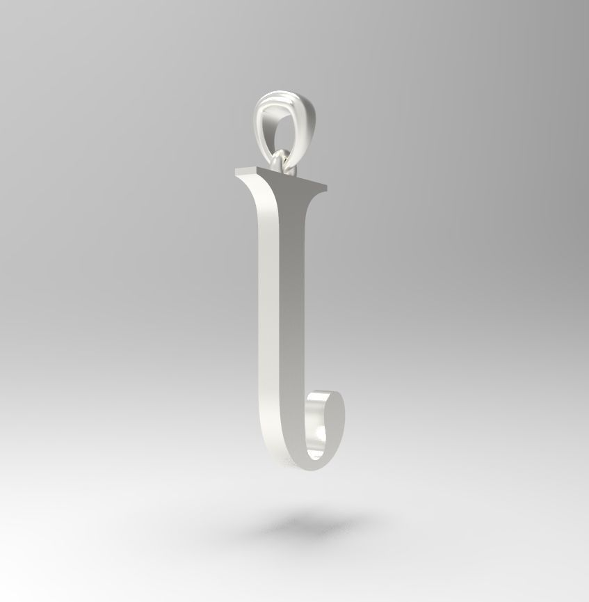 Alphabet Latin J 3D print model_6