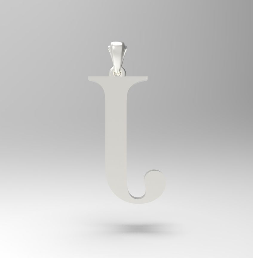 Alphabet Latin J 3D print model_3