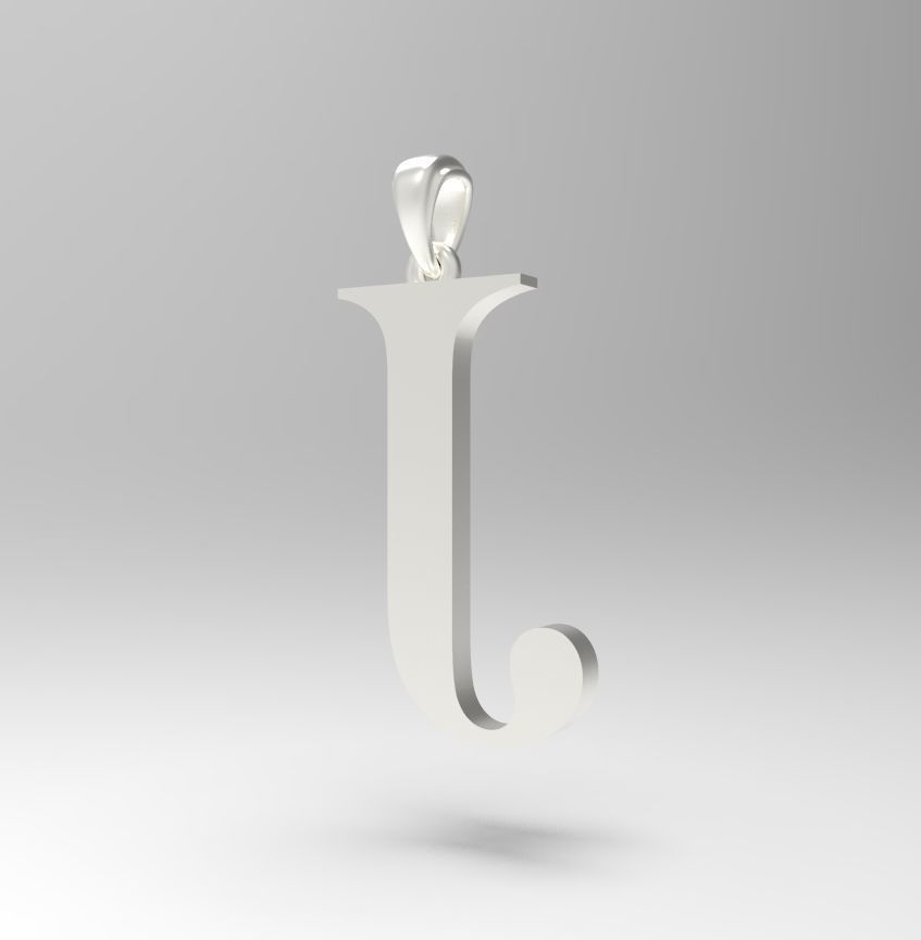 Alphabet Latin J 3D print model_10