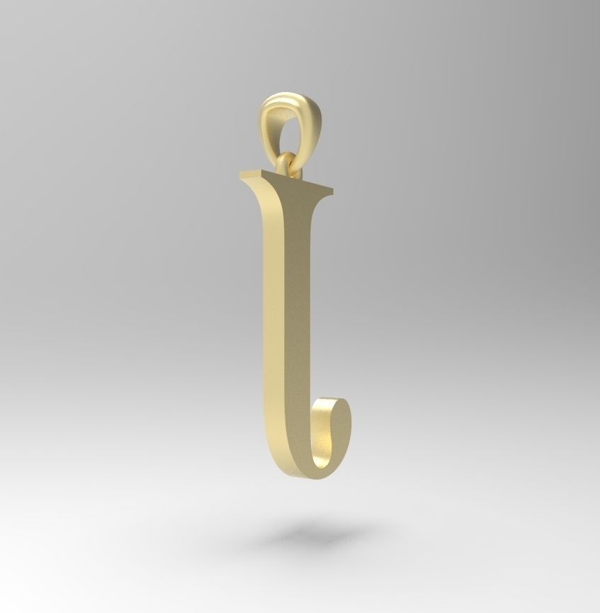 Alphabet Latin J 3D print model_5