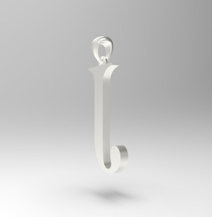 Alphabet Latin J 3D print model_13