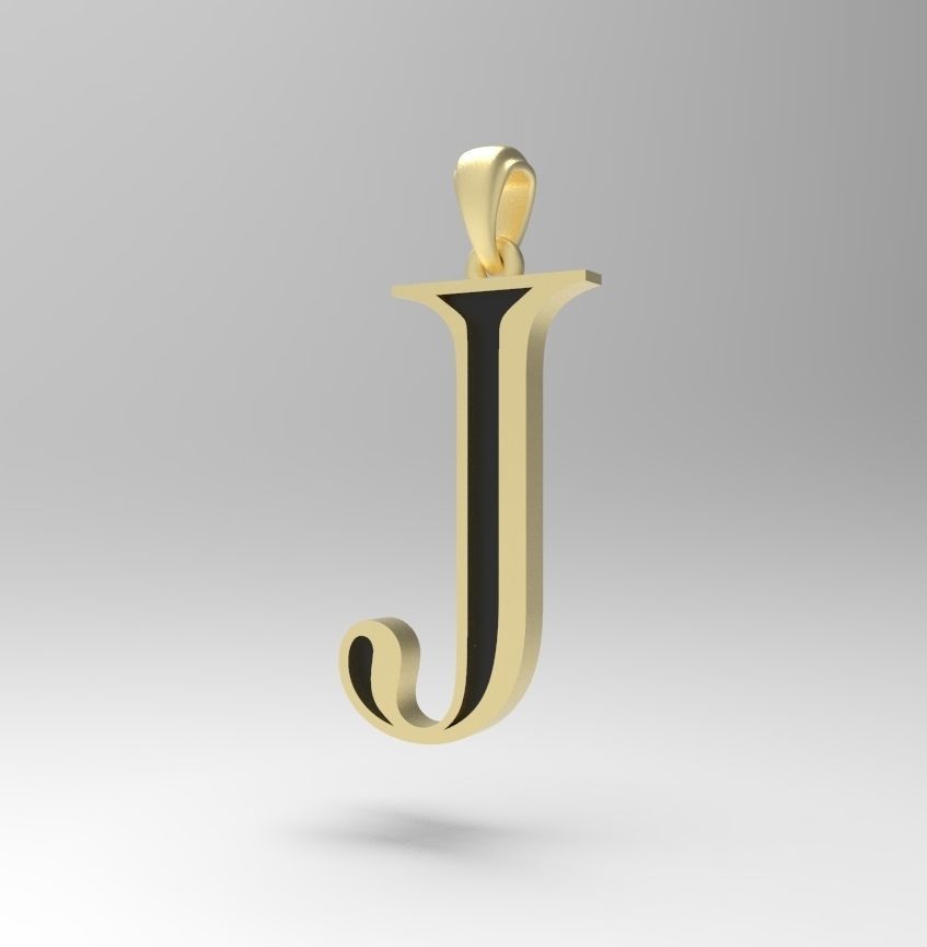 Alphabet Latin J 3D print model_25