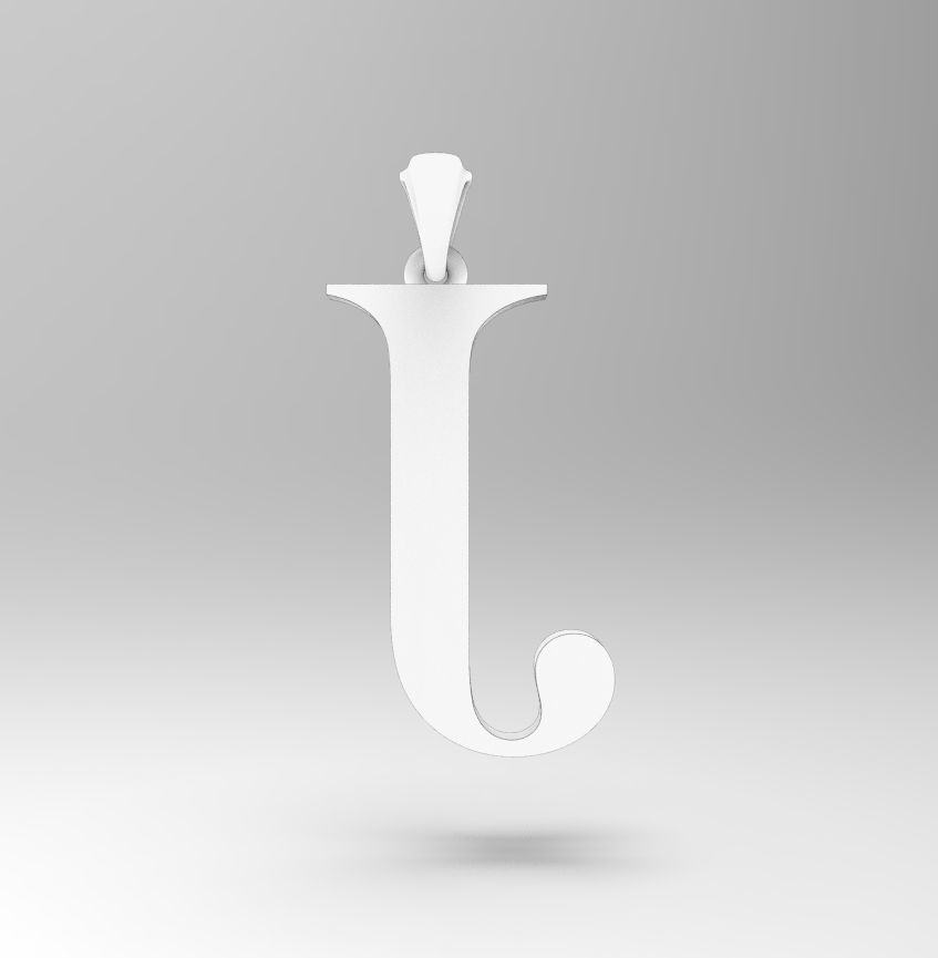 Alphabet Latin J 3D print model_4