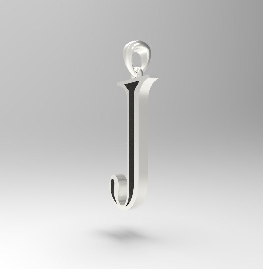 Alphabet Latin J 3D print model_28