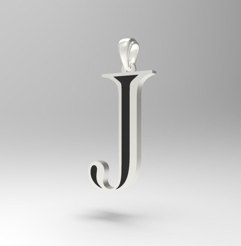 Alphabet Latin J 3D print model_26