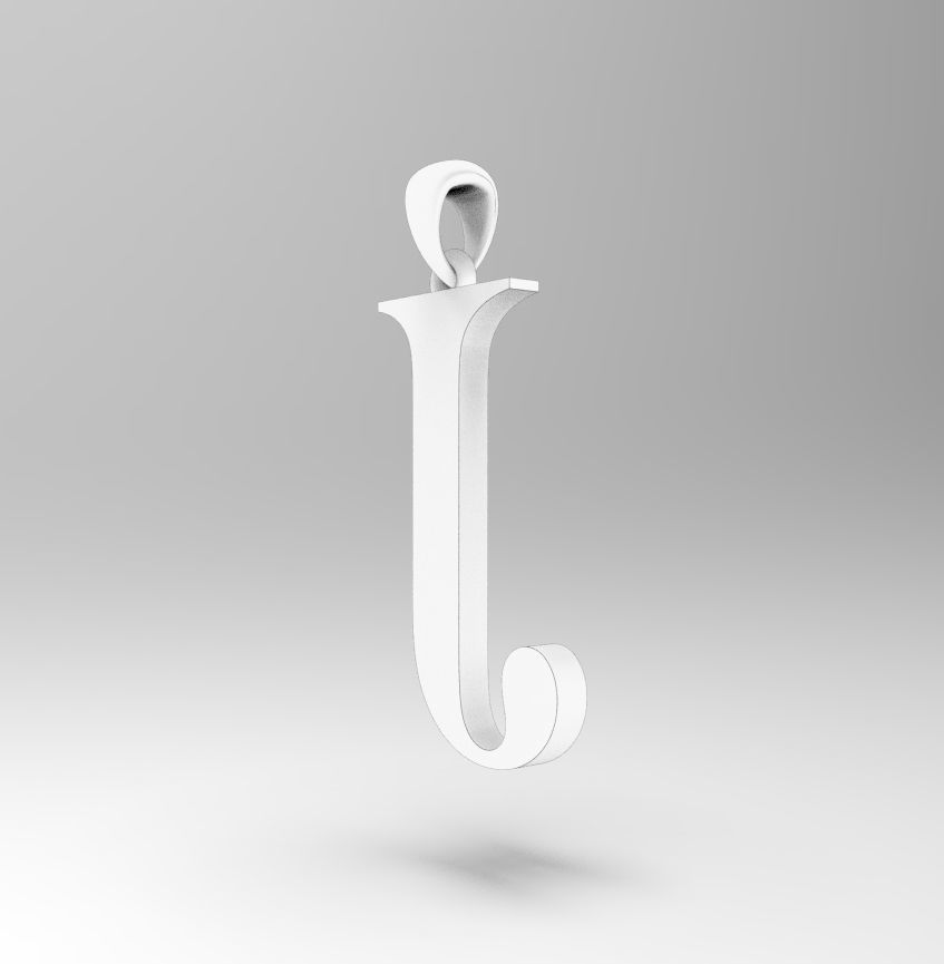 Alphabet Latin J 3D print model_11