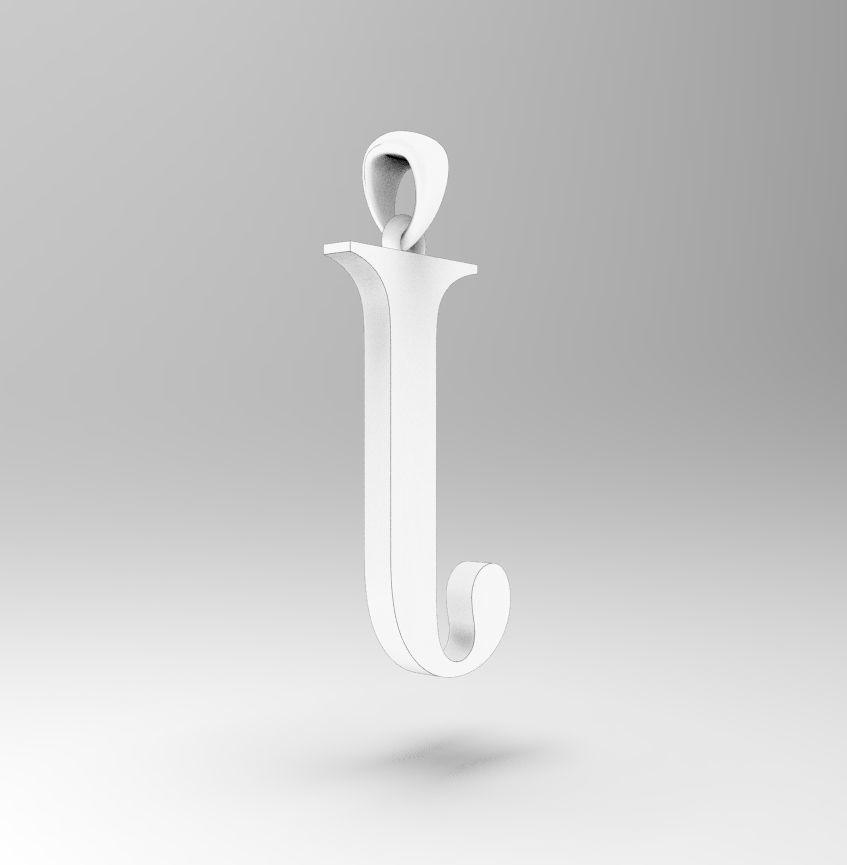 Alphabet Latin J 3D print model_24