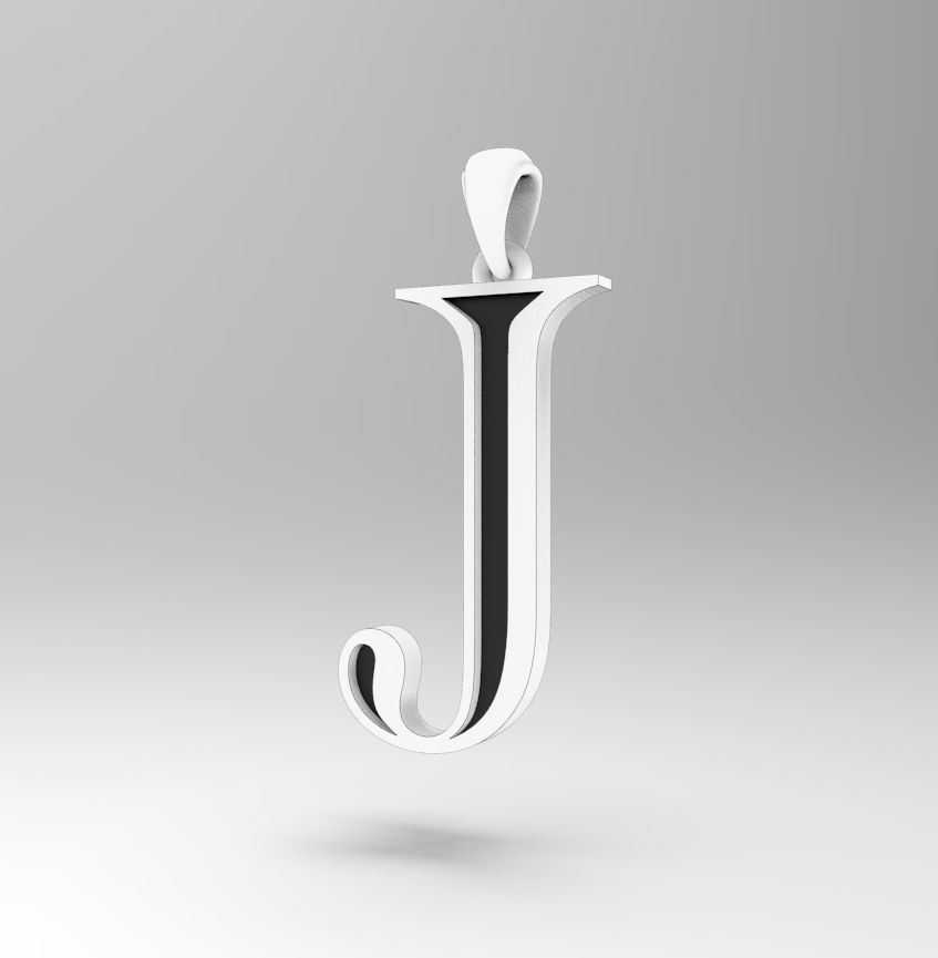 Alphabet Latin J 3D print model_19