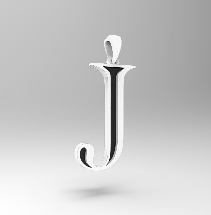 Alphabet Latin J 3D print model_1