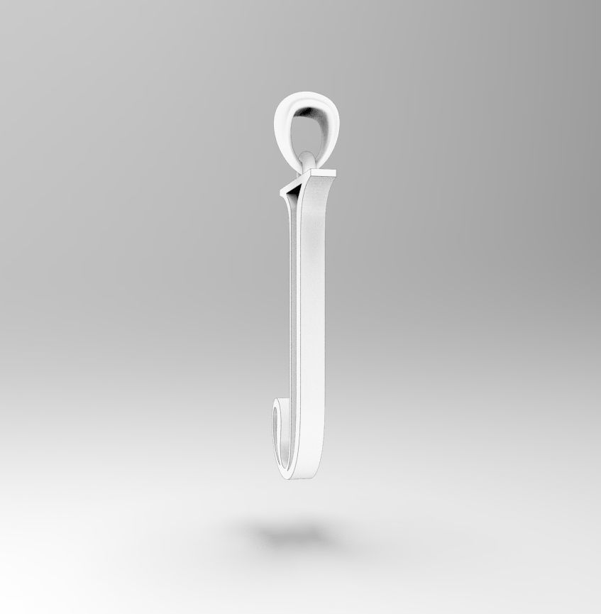 Alphabet Latin J 3D print model_22